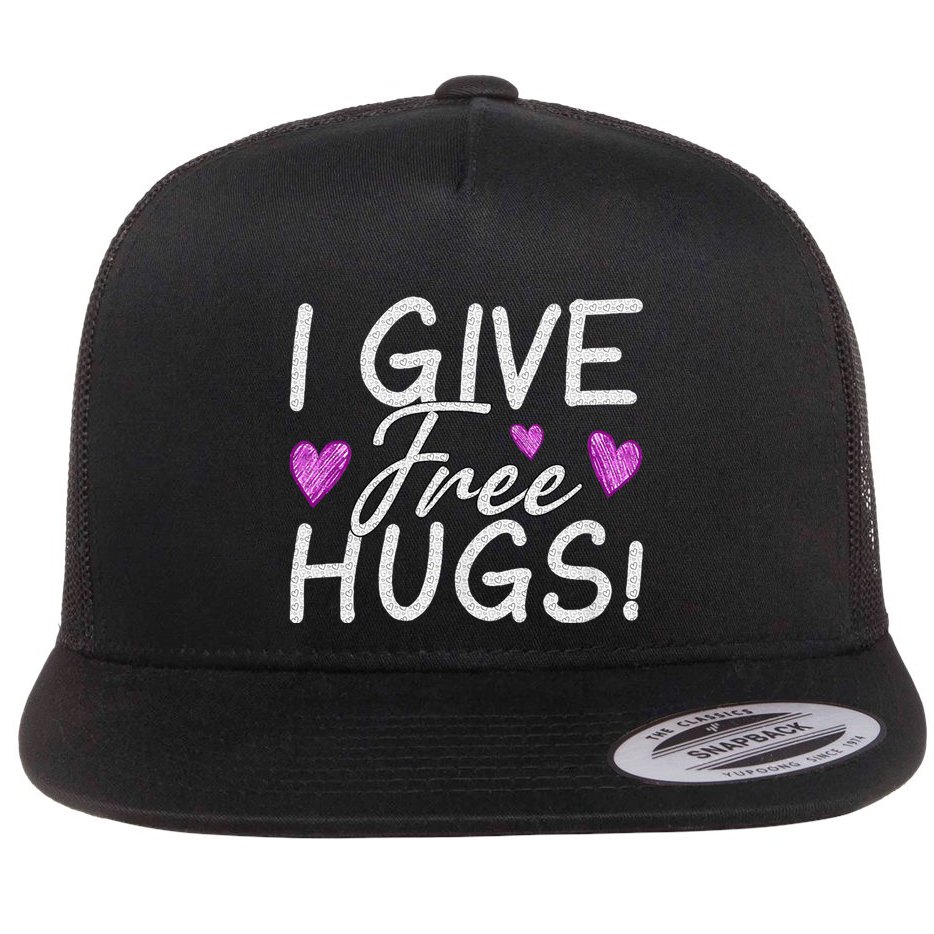 I Give Free Hugs Flat Bill Trucker Hat