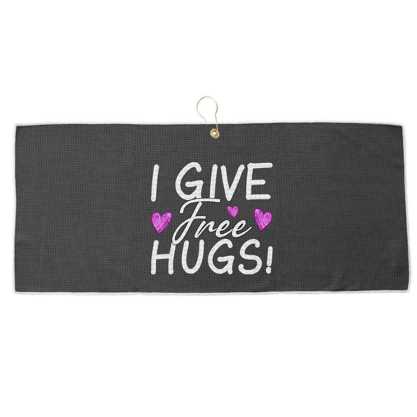 I Give Free Hugs Large Microfiber Waffle Golf Towel
