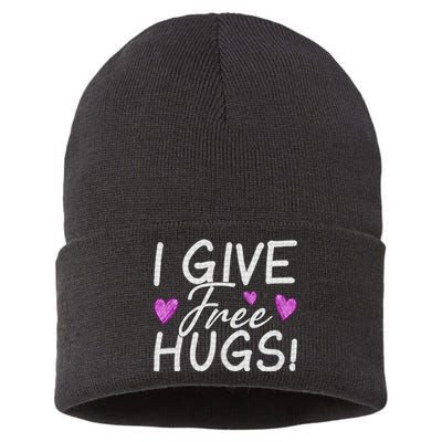 I Give Free Hugs Sustainable Knit Beanie