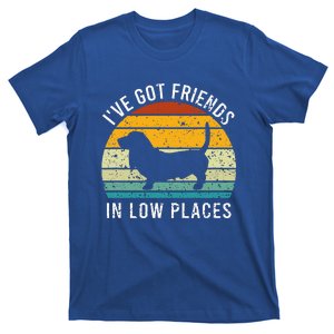 I've Got Friends in Low Places Basset Hound Retro  T-Shirt