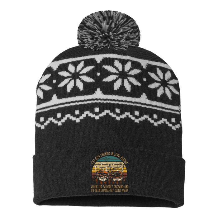 IVe Got Friends In Low Places Vintage Country Music USA-Made Snowflake Beanie