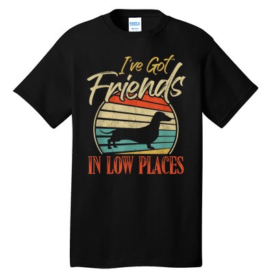 IVe Got Friends Low Places Dachshund Wiener Dog Tall T-Shirt