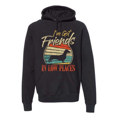 IVe Got Friends Low Places Dachshund Wiener Dog Premium Hoodie