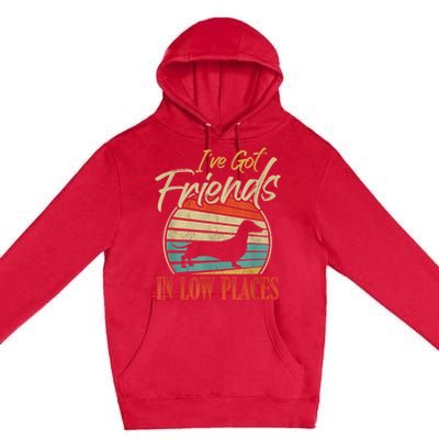 IVe Got Friends Low Places Dachshund Wiener Dog Premium Pullover Hoodie