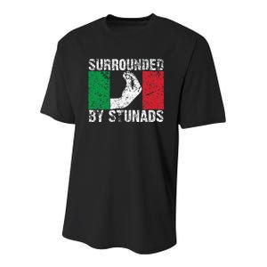 Italian Gift For Cool Surrounded By Stunads Youth Performance Sprint T-Shirt