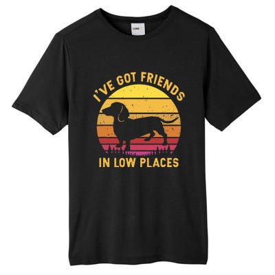 I've got friends in low places funny dachshund apparel Tall Fusion ChromaSoft Performance T-Shirt