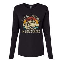 I've Got Friends In Low Places funny Dachshund Wiener Dog Womens Cotton Relaxed Long Sleeve T-Shirt