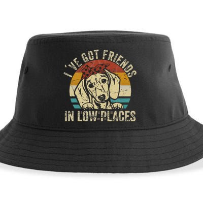 I've Got Friends In Low Places funny Dachshund Wiener Dog Sustainable Bucket Hat