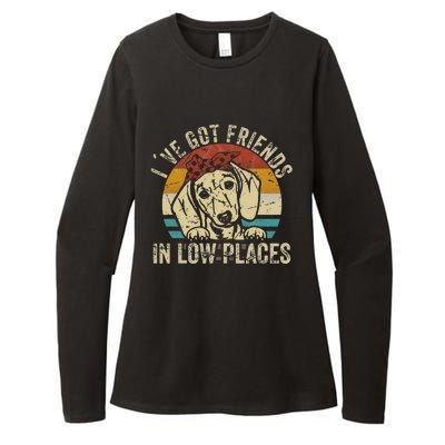 I've Got Friends In Low Places funny Dachshund Wiener Dog Womens CVC Long Sleeve Shirt