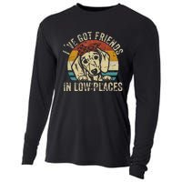 I've Got Friends In Low Places funny Dachshund Wiener Dog Cooling Performance Long Sleeve Crew