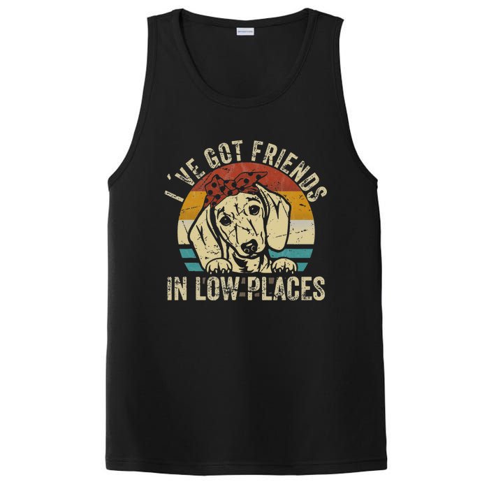 I've Got Friends In Low Places funny Dachshund Wiener Dog PosiCharge Competitor Tank