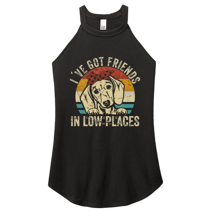 I've Got Friends In Low Places funny Dachshund Wiener Dog Women's Perfect Tri Rocker Tank