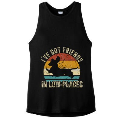 I've Got Friends In Low Places funny Dachshund Wiener Dog Ladies PosiCharge Tri-Blend Wicking Tank