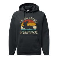 I've Got Friends In Low Places funny Dachshund Wiener Dog Performance Fleece Hoodie