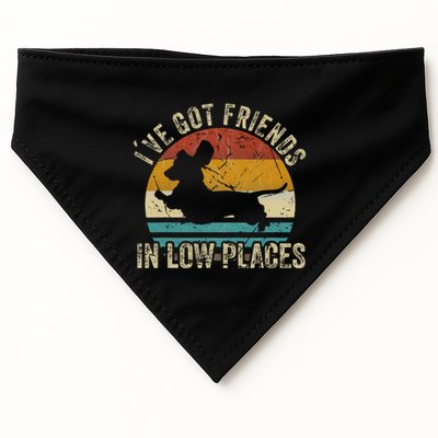 I've Got Friends In Low Places funny Dachshund Wiener Dog USA-Made Doggie Bandana