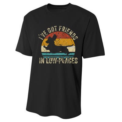 I've Got Friends In Low Places funny Dachshund Wiener Dog Performance Sprint T-Shirt