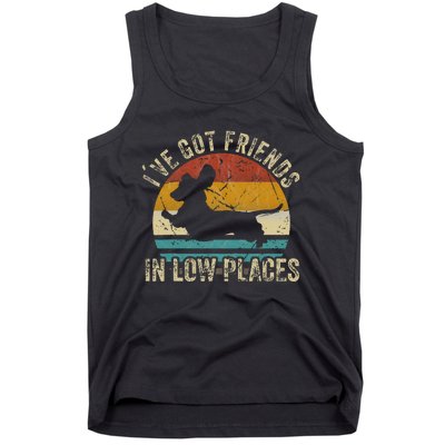 I've Got Friends In Low Places funny Dachshund Wiener Dog Tank Top