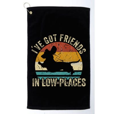I've Got Friends In Low Places funny Dachshund Wiener Dog Golf Towel