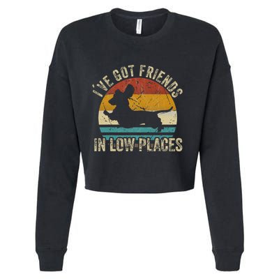I've Got Friends In Low Places funny Dachshund Wiener Dog Cropped Pullover Crew