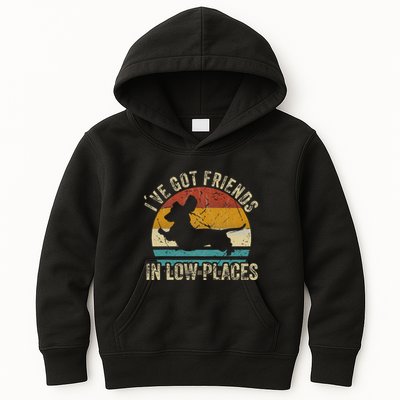 I've Got Friends In Low Places funny Dachshund Wiener Dog Kids Hoodie