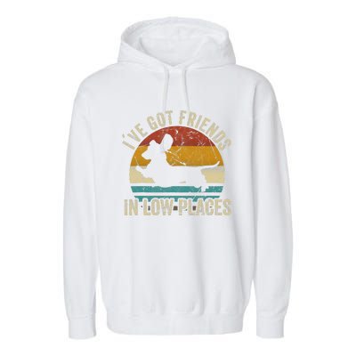 I've Got Friends In Low Places funny Dachshund Wiener Dog Garment-Dyed Fleece Hoodie