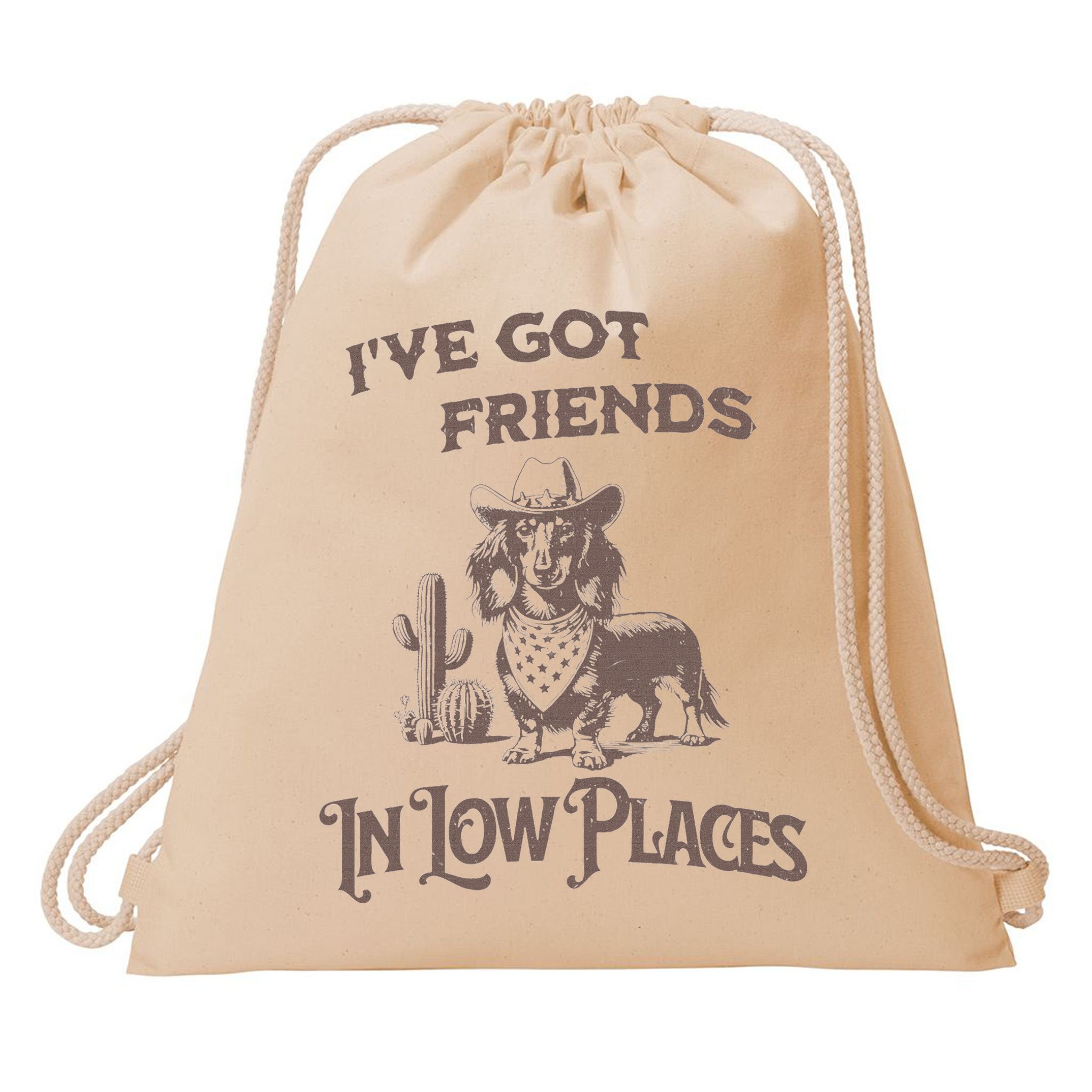 IVe Got Friends In Low Places Dachshund Drawstring Bag