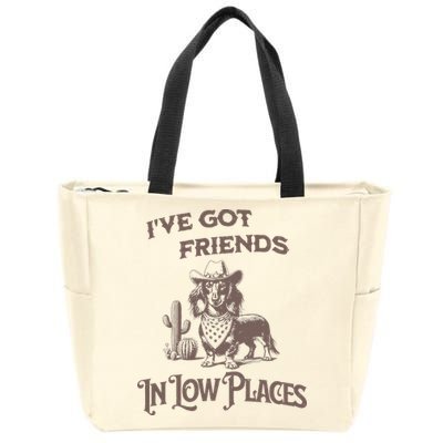 IVe Got Friends In Low Places Dachshund Zip Tote Bag