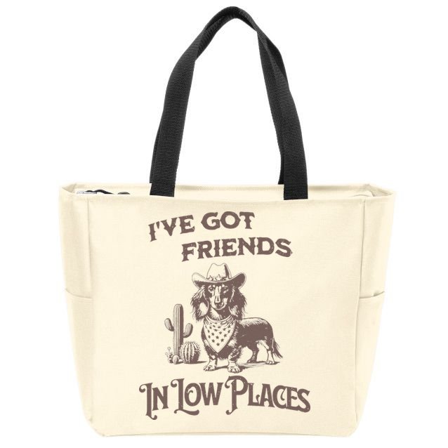 IVe Got Friends In Low Places Dachshund Zip Tote Bag