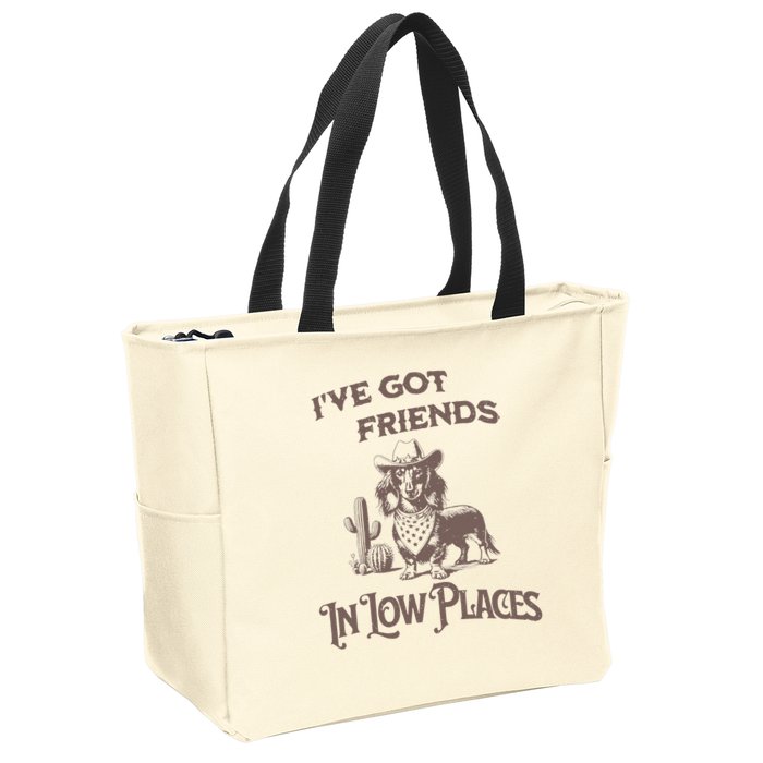 IVe Got Friends In Low Places Dachshund Zip Tote Bag