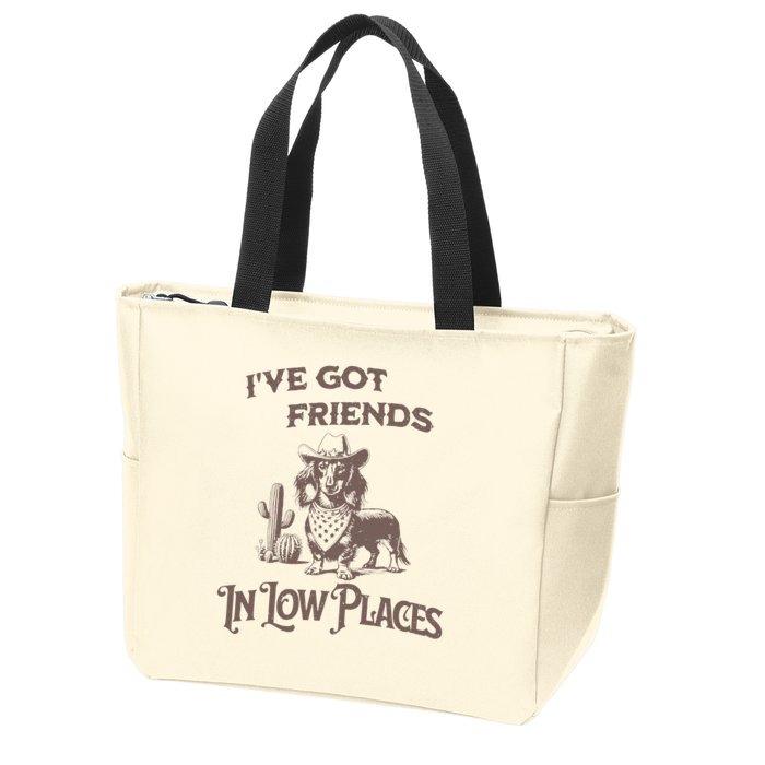 IVe Got Friends In Low Places Dachshund Zip Tote Bag