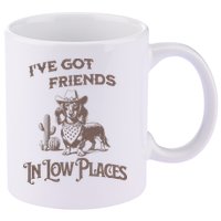 IVe Got Friends In Low Places Dachshund 11oz C Handle Ceramic Mug