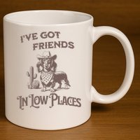 IVe Got Friends In Low Places Dachshund 11oz C Handle Ceramic Mug