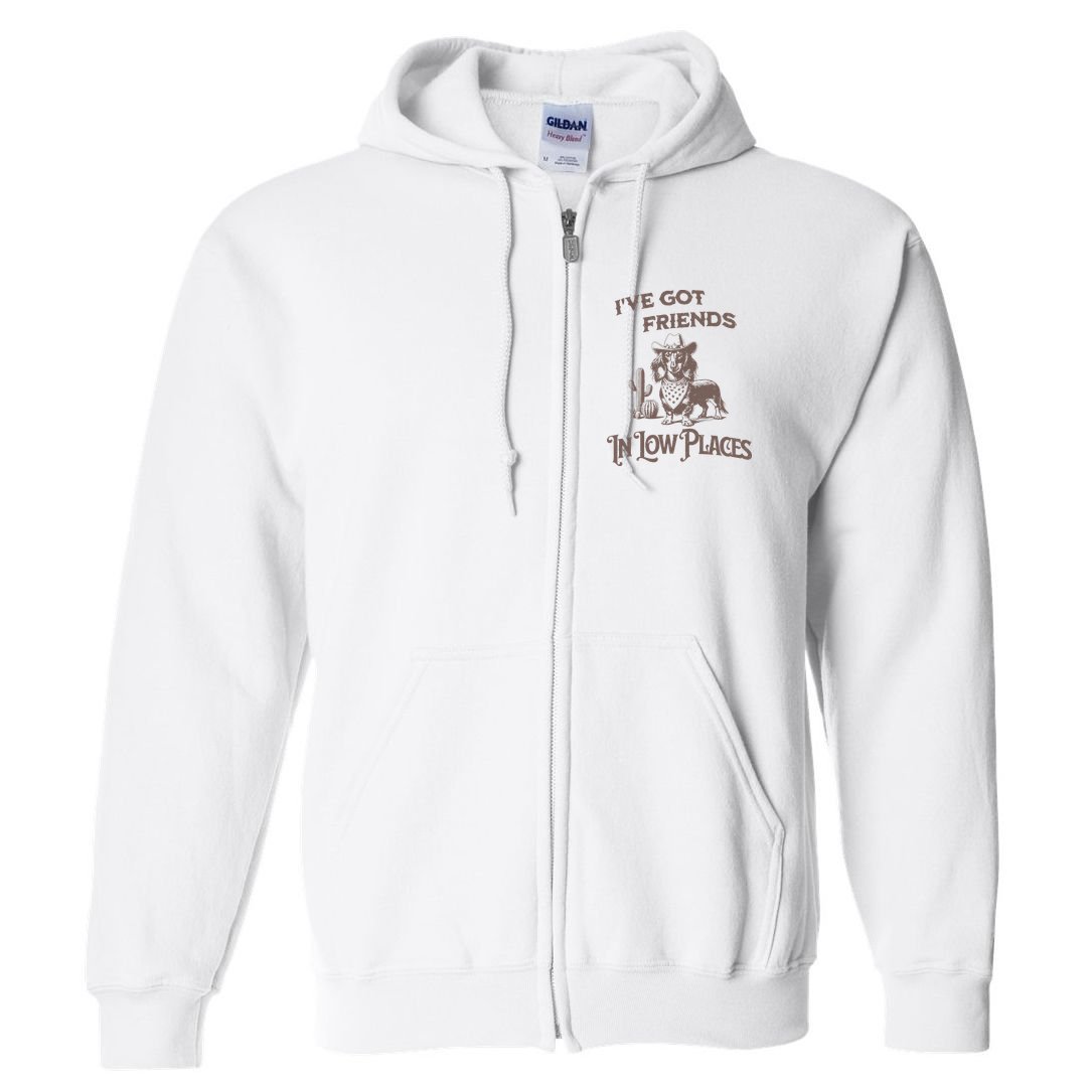 IVe Got Friends In Low Places Dachshund Full Zip Hoodie
