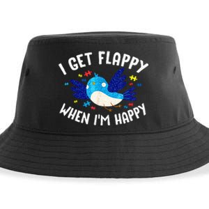 I Get Flappy When Im Happy Autism Awareness Day Sustainable Bucket Hat