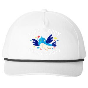 I Get Flappy When Im Happy Autism Awareness Day Snapback Five-Panel Rope Hat