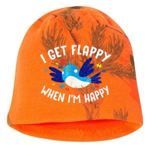 I Get Flappy When Im Happy Autism Awareness Day Kati - Camo Knit Beanie