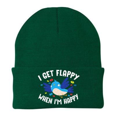 I Get Flappy When I'm Happy Autism Awareness Day Gift Meaningful Gift Knit Cap Winter Beanie