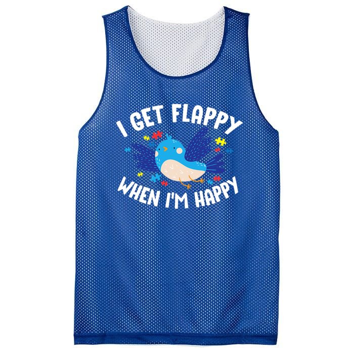 I Get Flappy When I'm Happy Autism Awareness Day Gift Meaningful Gift Mesh Reversible Basketball Jersey Tank