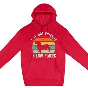 I've Got Friends In Low Places Dachshund Dog Premium Pullover Hoodie