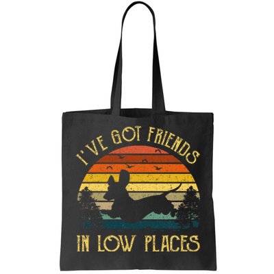 IVe Got Friends In Low Places Dachshund Wiener Dog Vintage Tote Bag