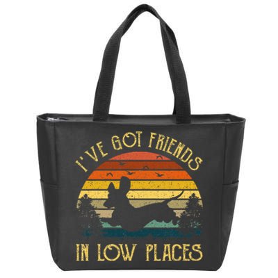 IVe Got Friends In Low Places Dachshund Wiener Dog Vintage Zip Tote Bag