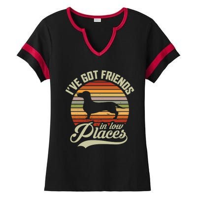 Ive Got Friends In Low Places Ladies Halftime Notch Neck Tee