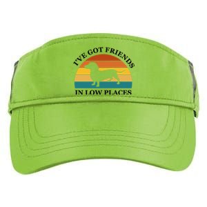 I've Got Friends In Low Places Dachshund Wiener Dog Funny Adult Drive Performance Visor