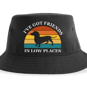 I've Got Friends In Low Places Dachshund Wiener Dog Funny Sustainable Bucket Hat