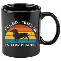 I've Got Friends In Low Places Dachshund Wiener Dog Funny 11oz C Handle Ceramic Mug