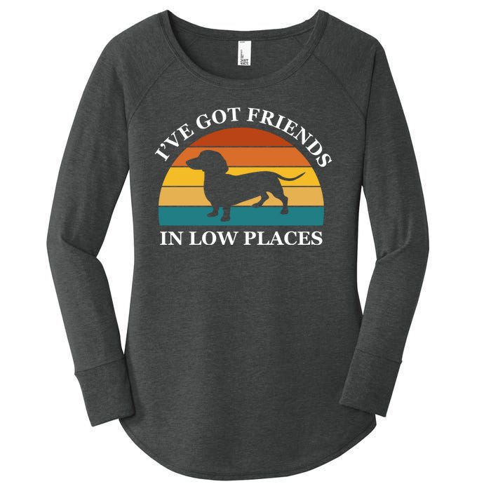 I've Got Friends In Low Places Dachshund Wiener Dog Funny Women's Perfect Tri Tunic Long Sleeve Shirt