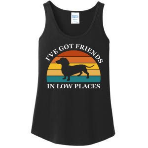 I've Got Friends In Low Places Dachshund Wiener Dog Funny Ladies Essential Tank