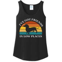 I've Got Friends In Low Places Dachshund Wiener Dog Funny Ladies Essential Tank