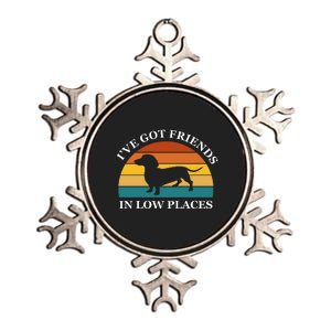 I've Got Friends In Low Places Dachshund Wiener Dog Funny Metallic Star Ornament