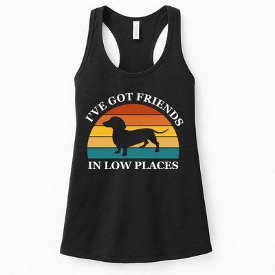 I've Got Friends In Low Places Dachshund Wiener Dog Funny Womens Tank Top